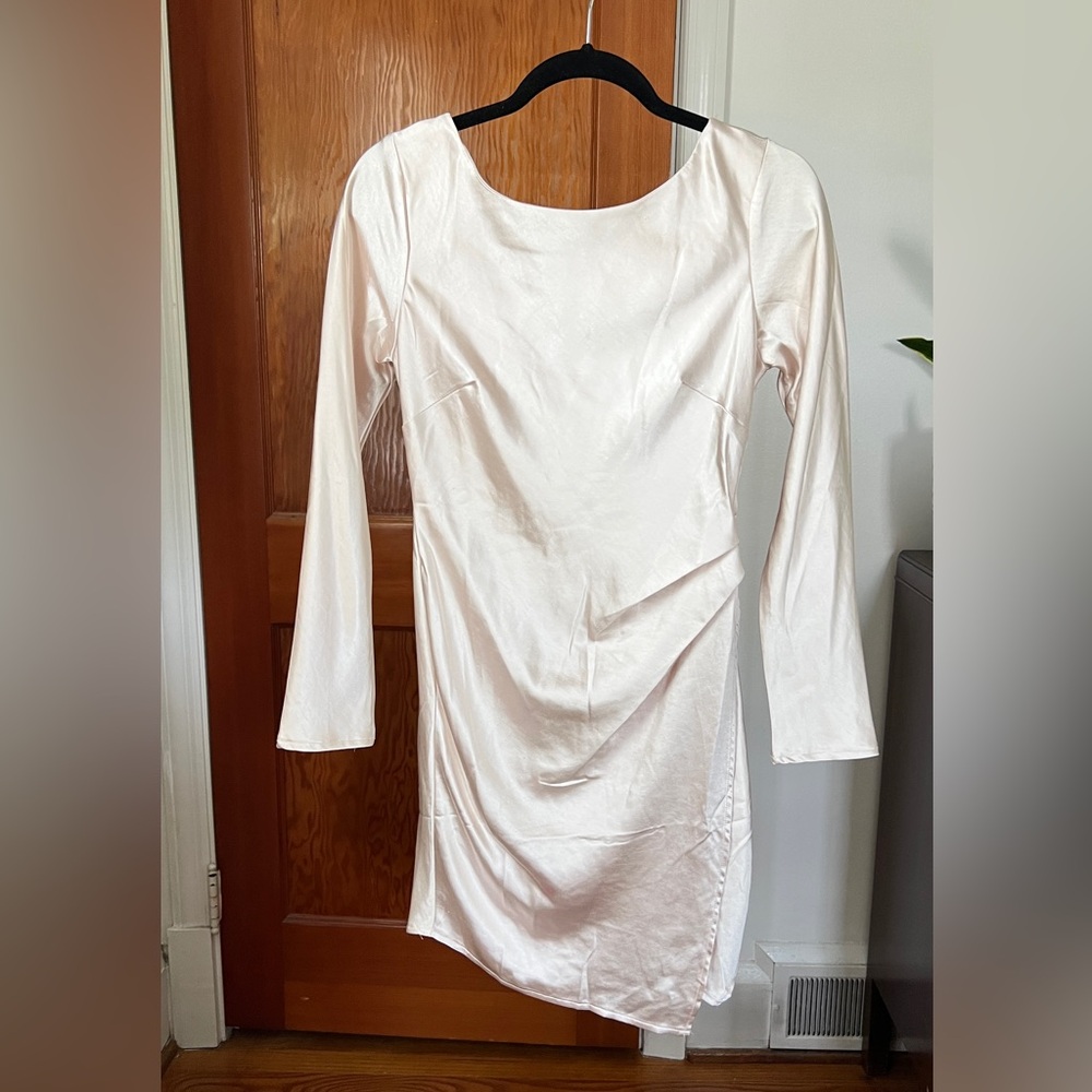 saints+secrets satin asymmetrical mini dress
